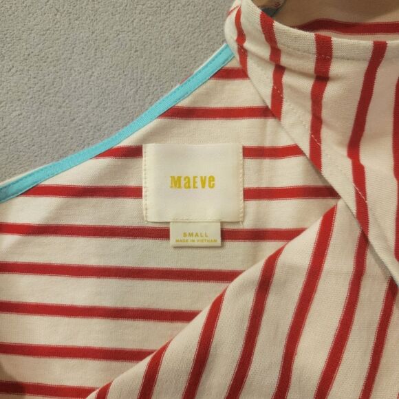 Anthropologie Maeve One Shoulder Striped Dress Size Small - Picture 6 of 8